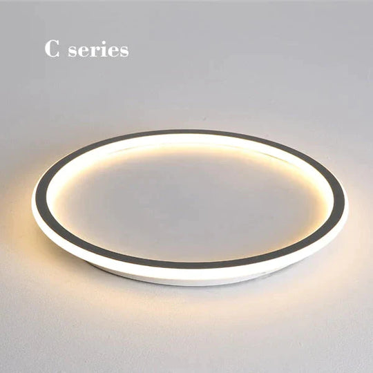 New Modern Black White Ultra - Thin Led Ceiling Light Rectangular Round Bedroom Lamp Living Room C
