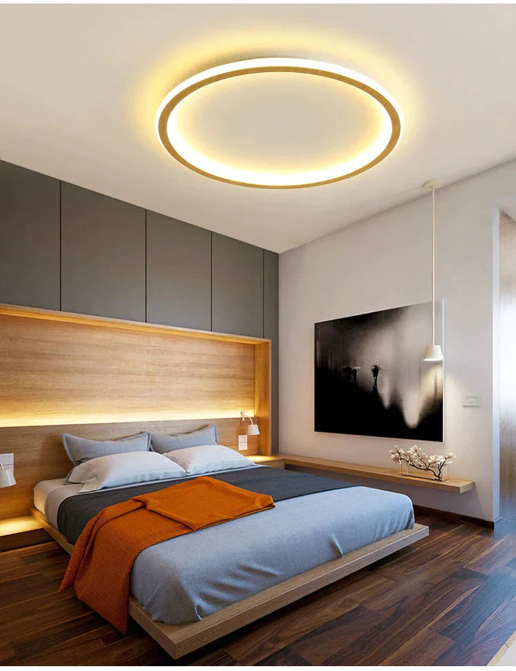 New Modern Black White Ultra - Thin Led Ceiling Light Rectangular Round Bedroom Lamp Living Room