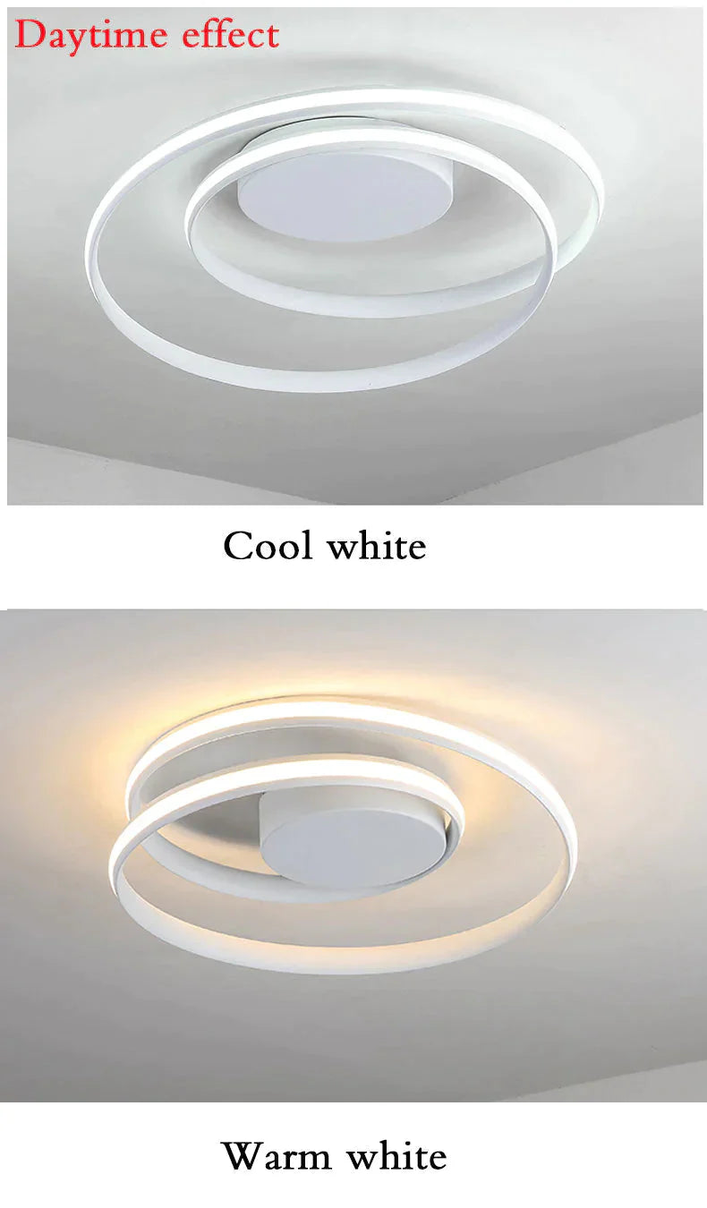 New Modern Ceiling Light For Living Room Bedroom Dining White&amp;Black Aluminum Alloy Lamp Fixtures