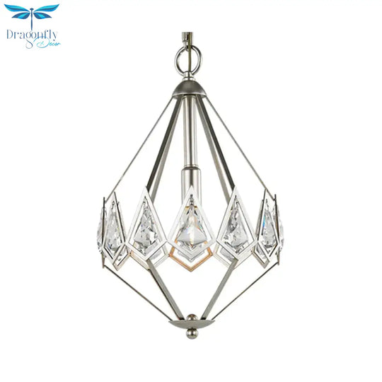 Nickel Tapered Chandelier Nordic Metal 1/3 Bulbs Pendant Light Fixture For Living Room
