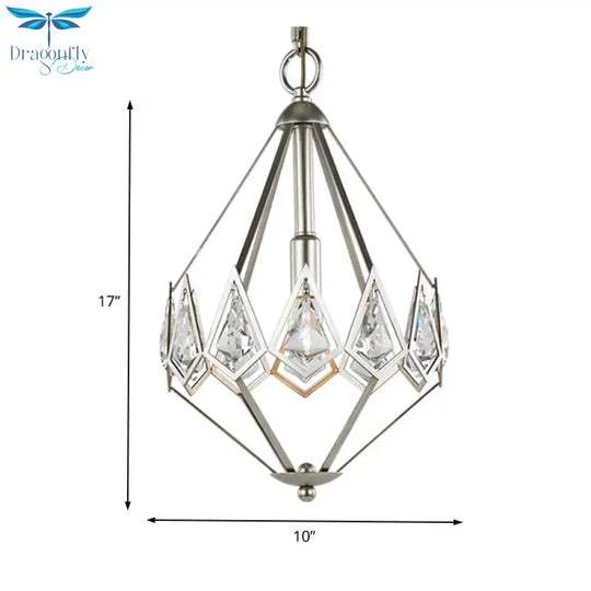 Nickel Tapered Chandelier Nordic Metal 1/3 Bulbs Pendant Light Fixture For Living Room
