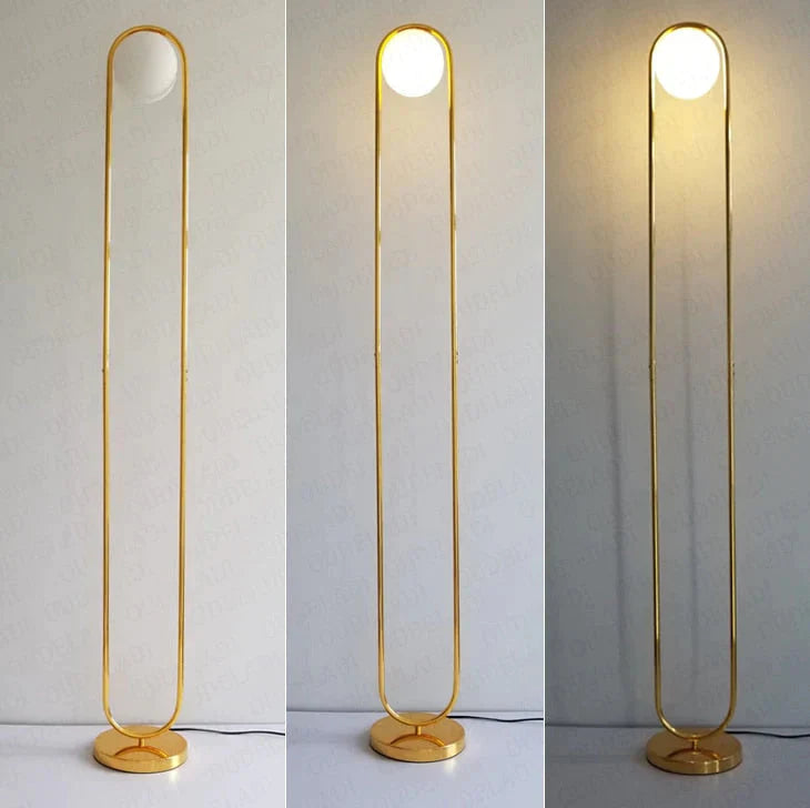 Nordic Art Deco Golden Body Table Lamp Metal Base Plate Modern Minimalist Frosted Glass Led Desk