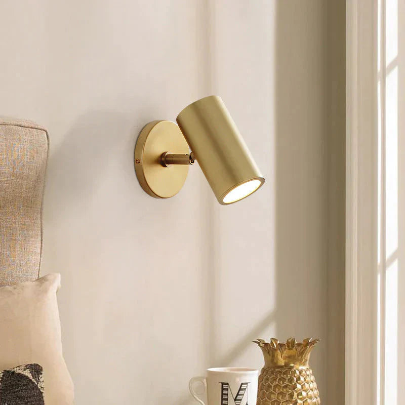 Nordic Bedside Creative Copper Wall Lamp Simple Style Reading Living Room Decoration Lamps