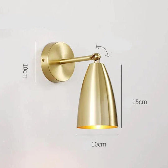 Nordic Copper Bedroom Wall Lamp Creative Modern Minimalist Stair Corridor Porch Living Room Dining