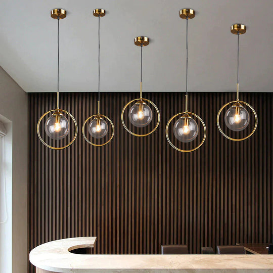Nordic Creative Minimalist Bar Study Bedroom Bedside Magic Bean Lamp Glass Chandelier Pendant