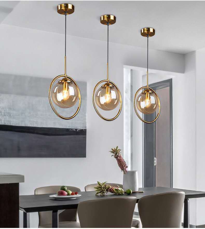 Nordic Creative Minimalist Bar Study Bedroom Bedside Magic Bean Lamp Glass Chandelier Pendant