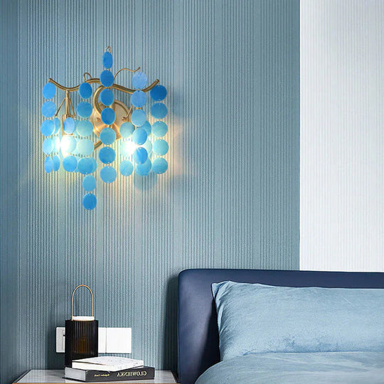 Nordic Handmade Glass Petal Wall Lamp Japanese Creative Household Warm Living Room Bedroom Bedside