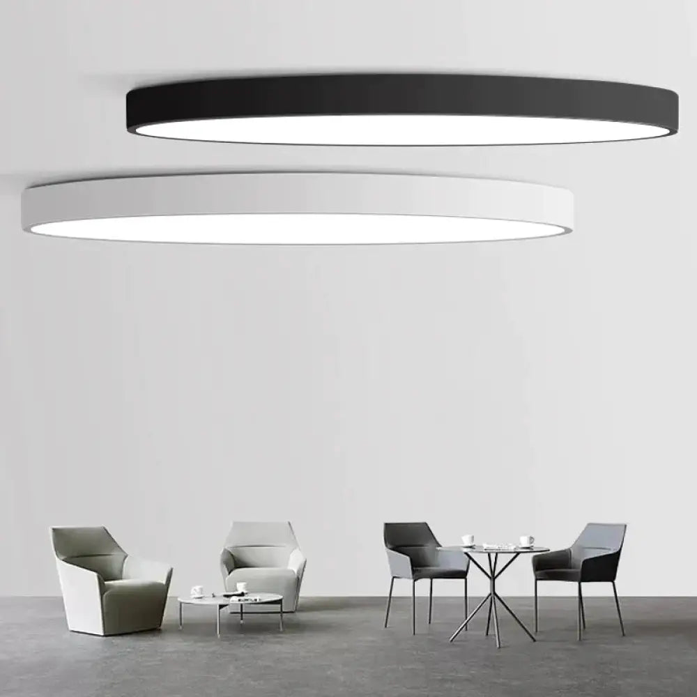 Nordic Led Ceiling Lights Ultra Thin Modern Lighting 23Cm 12W / Black - Cool - White