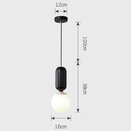 Nordic Led Pendant Lights Frosted Glass Industrial Handin Lamp Modern Bedroom Hanglamp Living Room