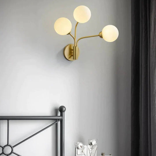 Nordic Minimalist Bedroom Bedside Light Corridor Aisle Full Copper Wall Lamp Lamps