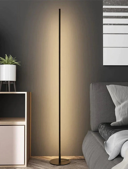 Nordic Minimalist Led Floor Lamps Creative Stand For Living Room Led Black Metal Luminaria Standing