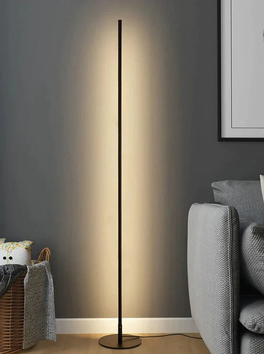 Nordic Minimalist Led Floor Lamps Creative Stand For Living Room Led Black Metal Luminaria Standing
