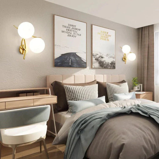 Nordic Minimalist Modern Living Room Corridor Bedroom Full Copper Wall Lamp Lamps
