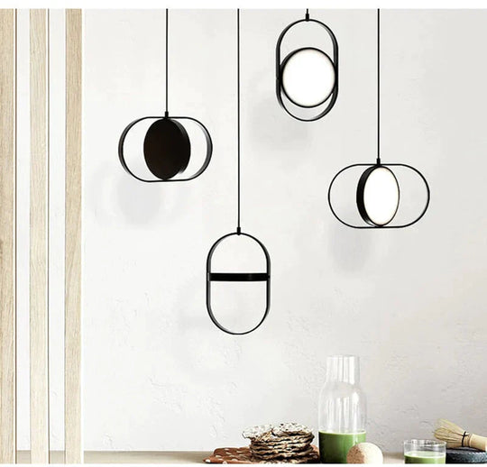 Nordic Modern Geometry Simple Rotary Pendant Lights Designer Luminarias Circular Hanging Lamp Bar
