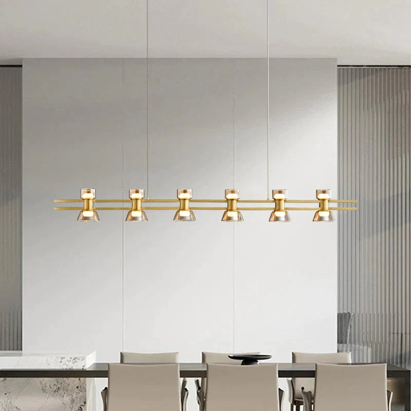 Nordic Modern Minimalist Light Luxury Bar Led Strip Lamp Kitchen Island Table Light Fixture Pendant