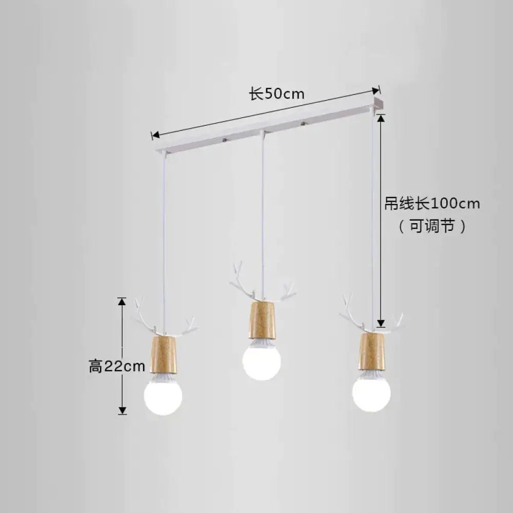 Nordic Modern Simple Wood Little Antlers Pendant Lights Restaurant Dining Table Kitchen Bed