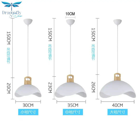 Nordic Modern Wood Aluminum E27 Pendant Lights Dining Room Bedroom Bedside Kitchen Living Billiard