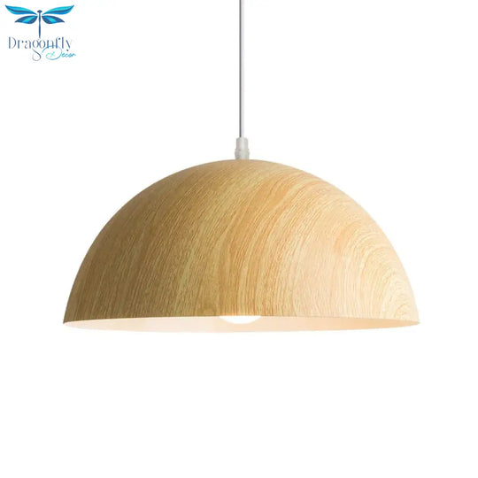 Nordic Modern Wood Grain Spray Paint Aluminum Pendant Lights Living Room Dining Desk Bedside