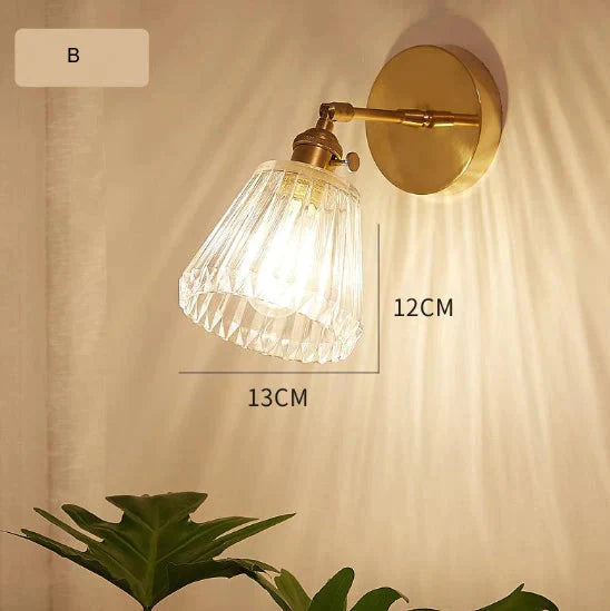 Nordic Retro Livingroom Bedroom Bedside Full Copper Wall Lamp B / No Light Bulb Copper Wall Lamps