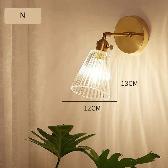 Nordic Retro Livingroom Bedroom Bedside Full Copper Wall Lamp N / No Light Bulb Copper Wall Lamps