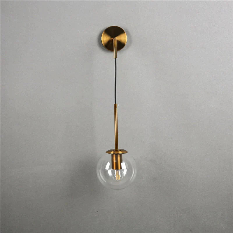 Nordic Retro Modern Glass Ball Wall Lamps For Bedside Living Room Corridor Staircase Lighting Lamp