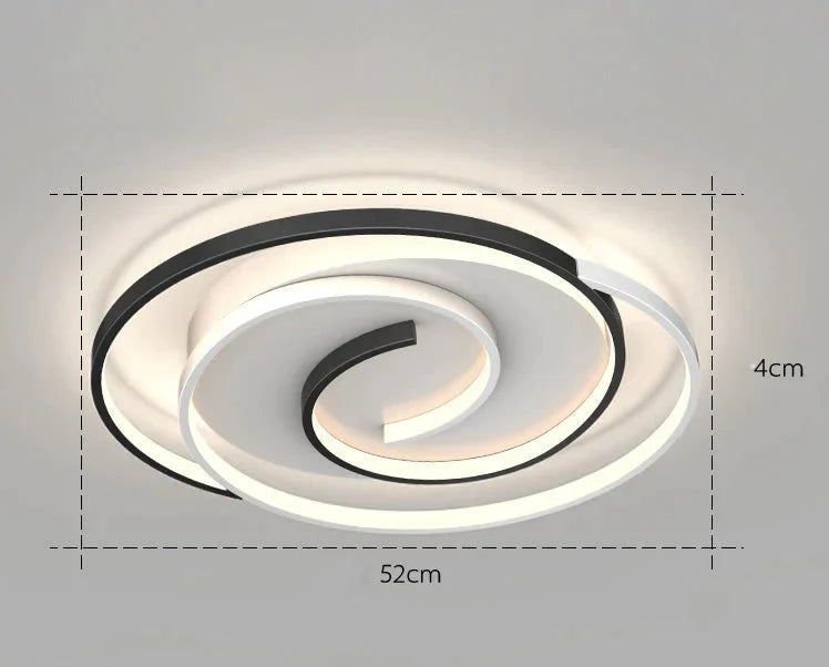 Nordic Simple Modern Atmosphere Light Luxury Living Room Bedroom Ceiling Lamp Black / C Tri - Color