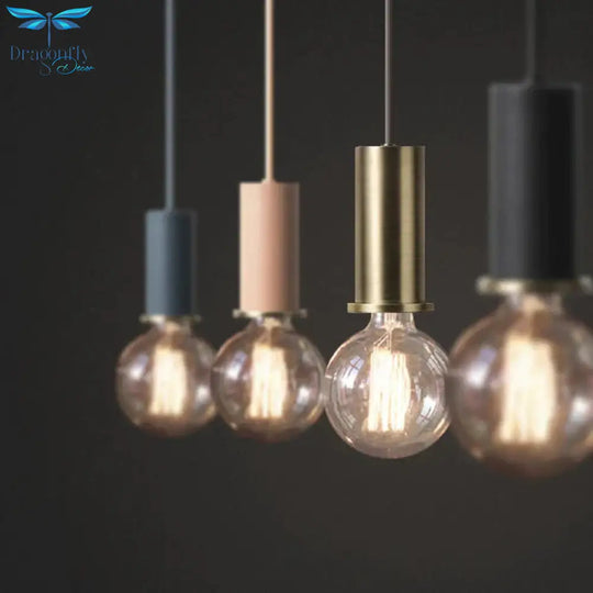 Nordic Simple Pendant Lights Suspension Aluminum Tube E27 Lamps Holder Dining Table Kitchen Bedside