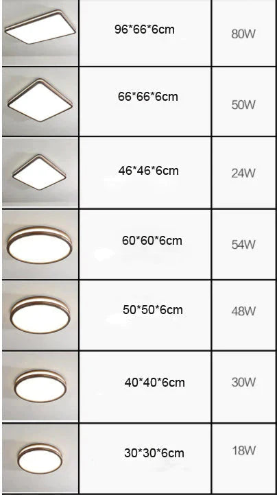 Nordic Walnut Color Indoor Ceiling Lamp Round 30Cm 18W / Led White Light