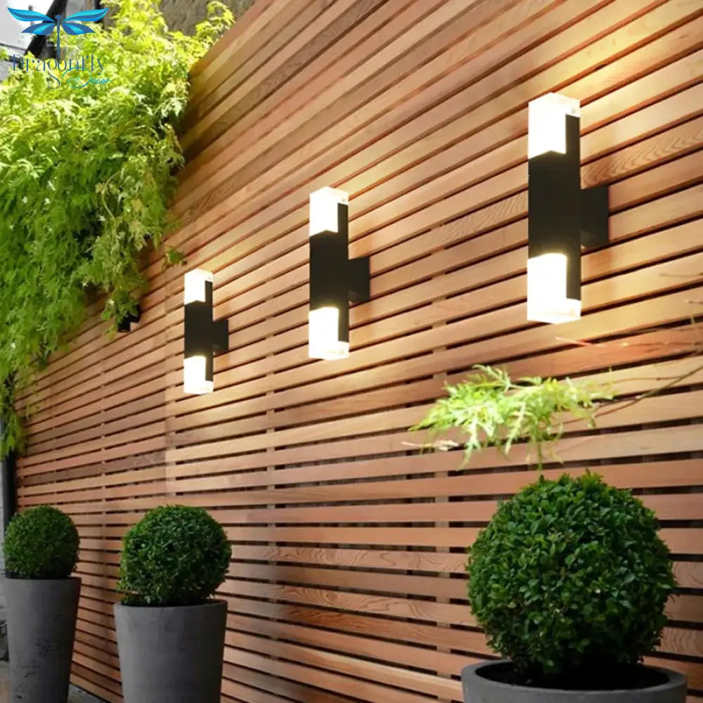 Outdoor Motion Sensor Led Wall Lamp Waterproof Garden Porch Sconces Villa Hotel Courtyard Aisle