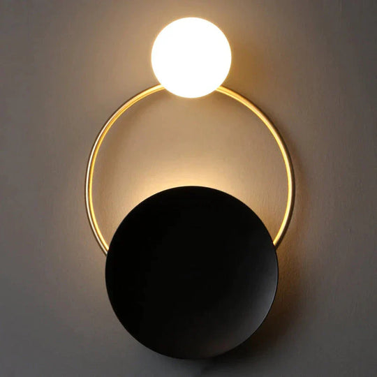 Post - Modern Personality Circle Copper Wall Lamp Creative Living Room Bedroom Hallway Hallroom