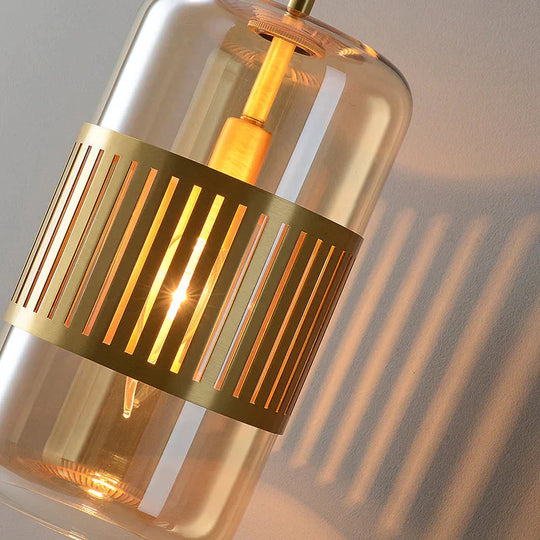 Postmodern Light Luxury Simple Bedroom Bedside Full Copper Wall Lamp Lamps