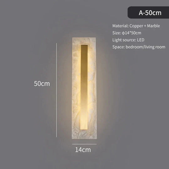 Postmodern Luxury Copper Marble Wall Lamp In Gold Shade For Living Room Restaurant Bedroom Indoor A