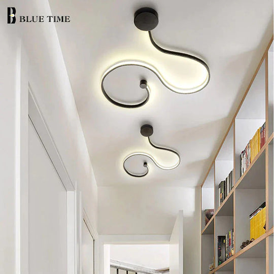 Simple Modern Led Ceiling Light Black&amp;White Body Lustres Led Lamp Living Room Bedroom Beside Room