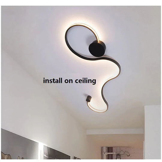 Simple Modern Led Ceiling Light Black&amp;White Body Lustres Led Lamp Living Room Bedroom Beside Room