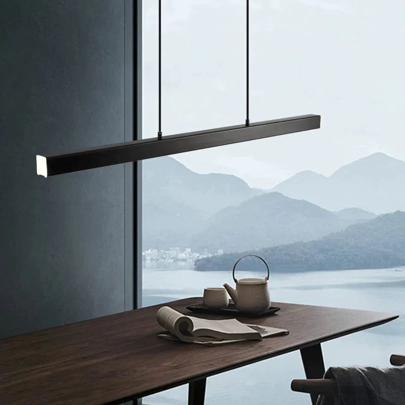 Modern Led Dining Room Chandelier Lighting Nordic Restaurant Long Hanging Lights Office Fixtures