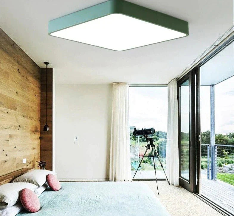 Macaroon Square Ceiling Lights For Living Room Bedroom 5Cm Height Led Lamp Dimmable Color Fixtures