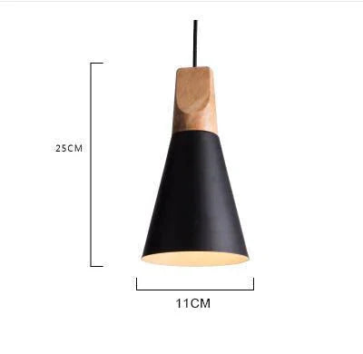Nordic Combined Bar Real Wood Pendant Lights Multicolor Aluminum Lamp Shade Lamps For Dining Room