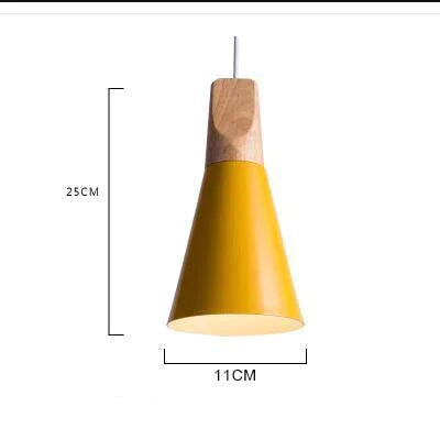Nordic Combined Bar Real Wood Pendant Lights Multicolor Aluminum Lamp Shade Lamps For Dining Room