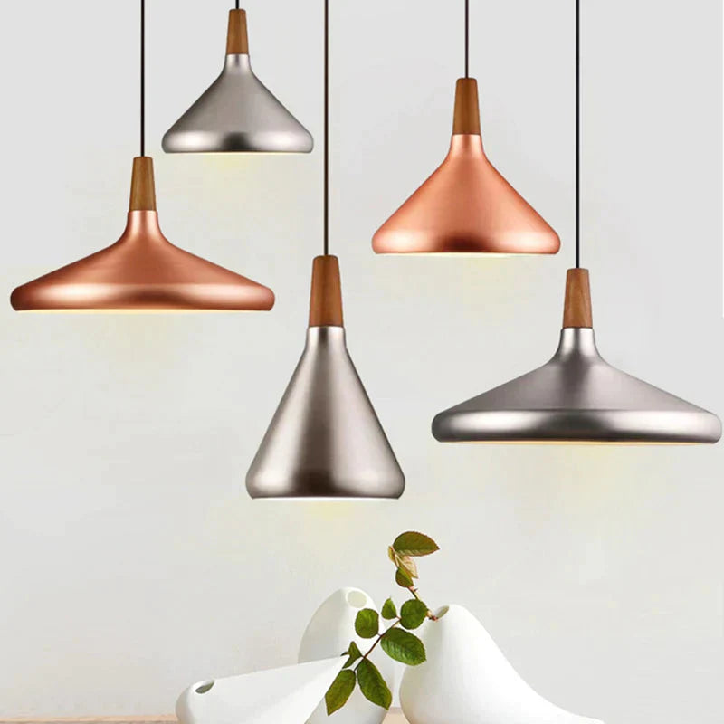 Brushed Gold/Silver Modern Pendant Lights Industrial Kitchen Lamp Shade Light For Dining Room