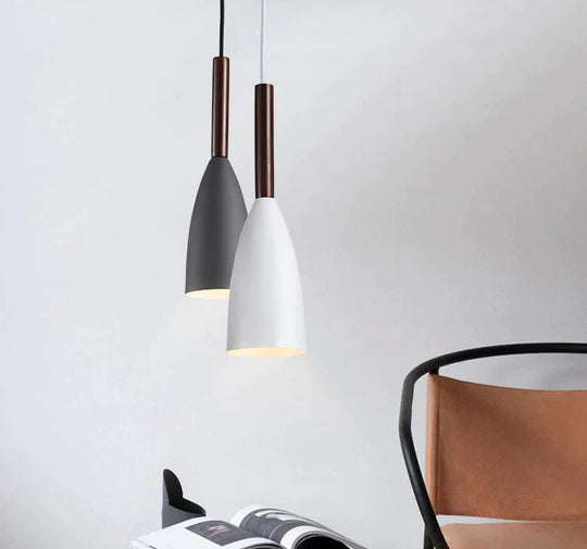 Nordic Minimalism Droplight E27 Aluminum Wood Pendant Lights Home Restaurant Decor Lighting Lamp