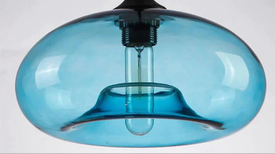 Nordic Modern Colorful Glass Bowl Pendant Lights E27 Loft Hanging Lamps For Kitchen Living Room