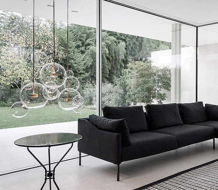 Clear Glass Ball Living Room Chandeliers Art Deco Bubble Lamp Shades Chandelier Modern Indoor