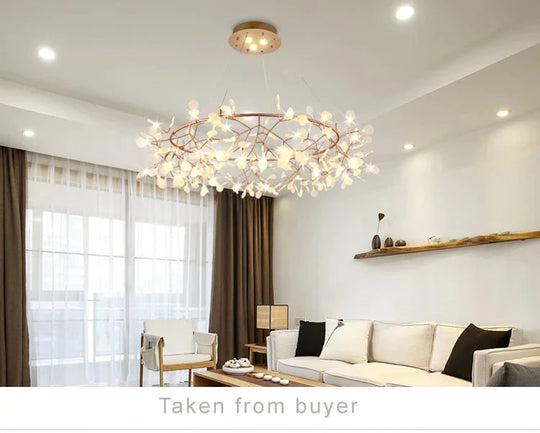 Art Decorative Olive Branch Pendant Europe Style Led Hanging Lights Leaves Foyer Parlor Lobby Cafe