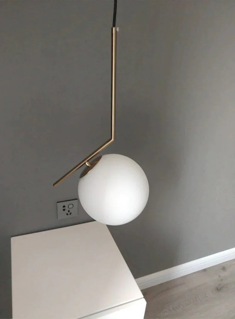 Danish Nordic Modern Round Glass Ball Chandelier For Bedroom Cafe Restaurant Bar Indoor Lighting
