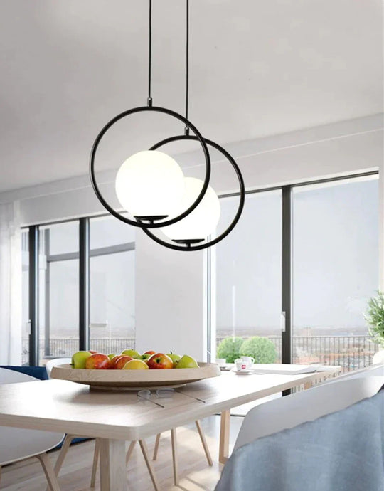 Danish Nordic Modern Round Glass Ball Chandelier For Bedroom Cafe Restaurant Bar Indoor Lighting