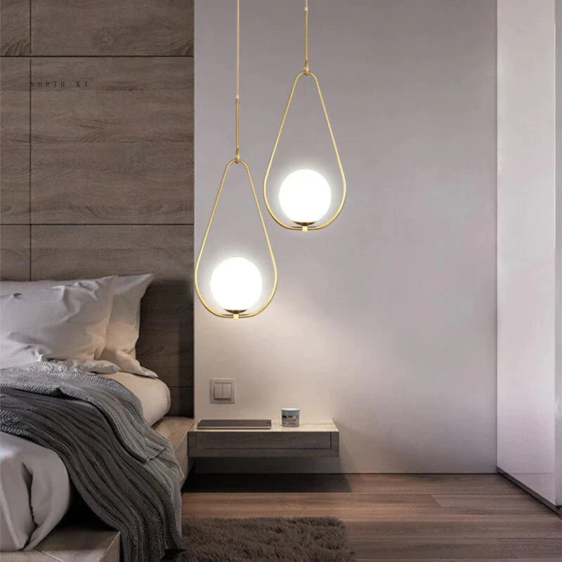 Danish Nordic Modern Round Glass Ball Chandelier For Bedroom Cafe Restaurant Bar Indoor Lighting