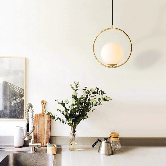 Danish Nordic Modern Round Glass Ball Chandelier For Bedroom Cafe Restaurant Bar Indoor Lighting