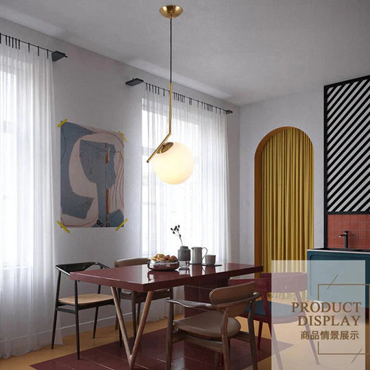 Danish Nordic Modern Round Glass Ball Chandelier For Bedroom Cafe Restaurant Bar Indoor Lighting