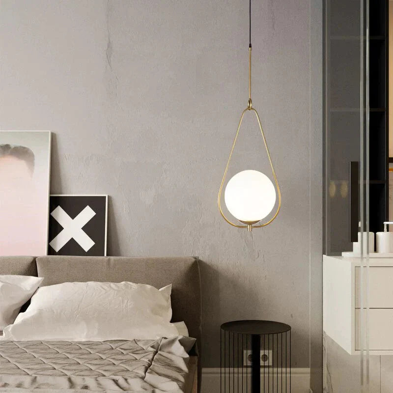 Danish Nordic Modern Round Glass Ball Chandelier For Bedroom Cafe Restaurant Bar Indoor Lighting