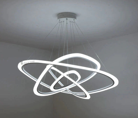 Black&amp;White Modern Led Pendant Light For Living Room Bedroom Dining Lustre Acrylic Cricles Led